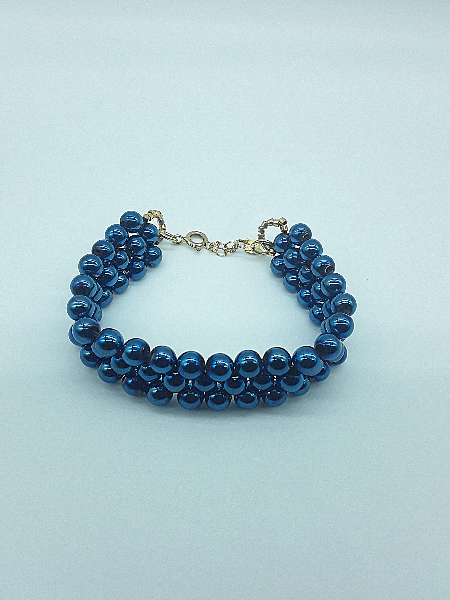 The Bulwark Bracelet by Polmadeva – hematite, 925 silver and Miyuki bead triple bracelet symbolizing protection, strength, and elegance