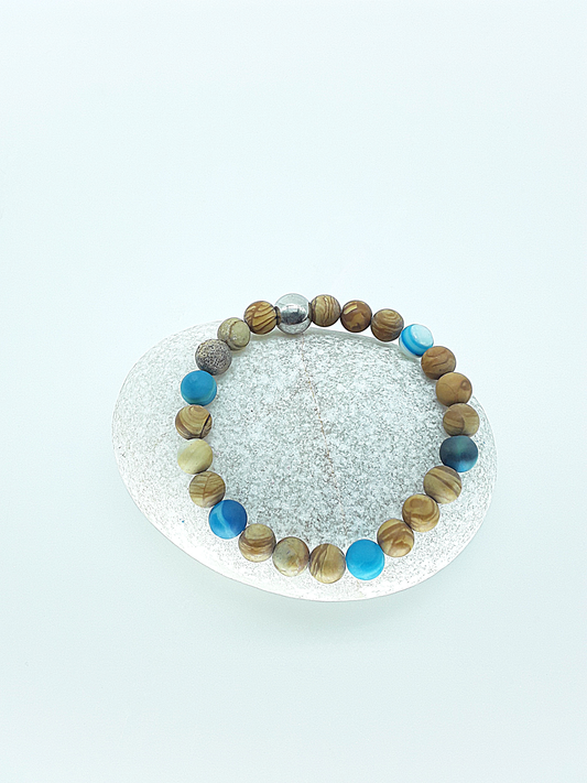 The Earth & Tide Set by Polmadeva – Jasper and Agate jewelry set symbolizing the balance of earth and water, grounding and renewal.