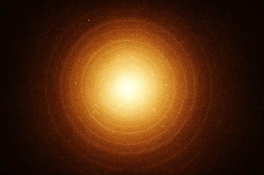 A glowing golden light symbolizing sound, truth, and inner awakening — representing the voice of Polmadeva.