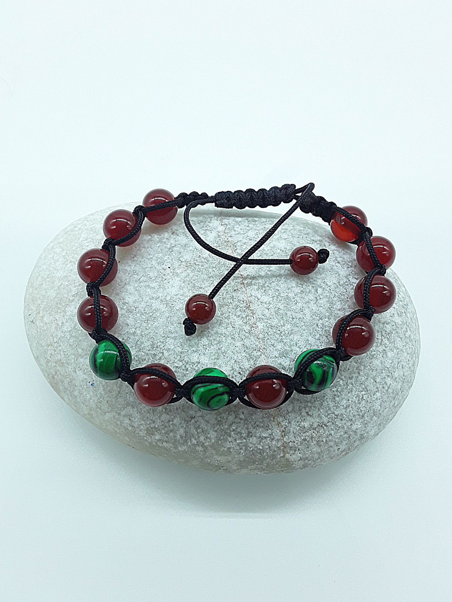 The Warrior’s Heart Bracelet by Polmadeva – carnelian and malachite bracelet symbolizing courage, passion, and transformation