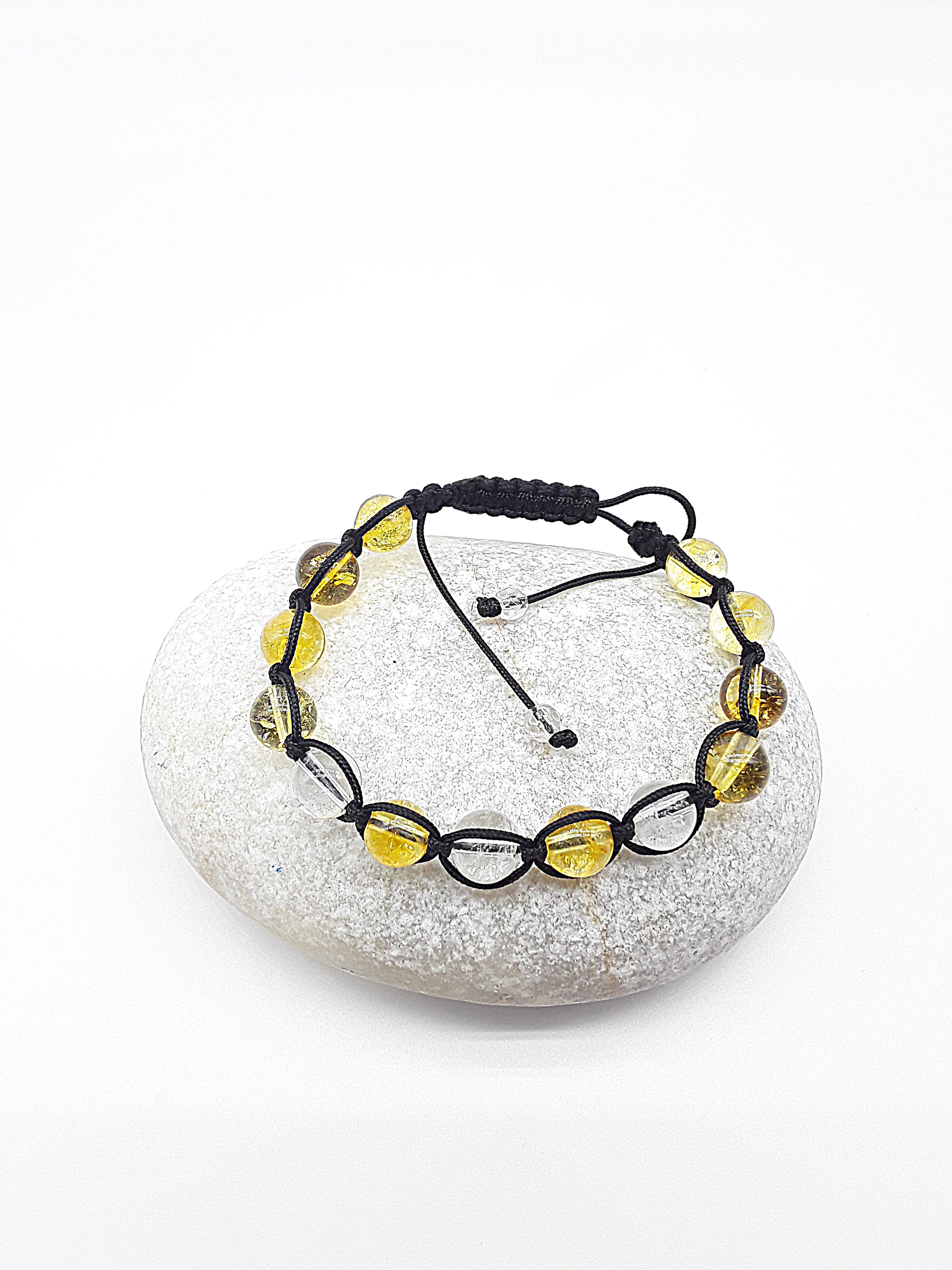 The Golden Clarity Bracelet by Polmadeva – citrine and quartz crystal bracelet symbolizing light, renewal, and radiant confidence