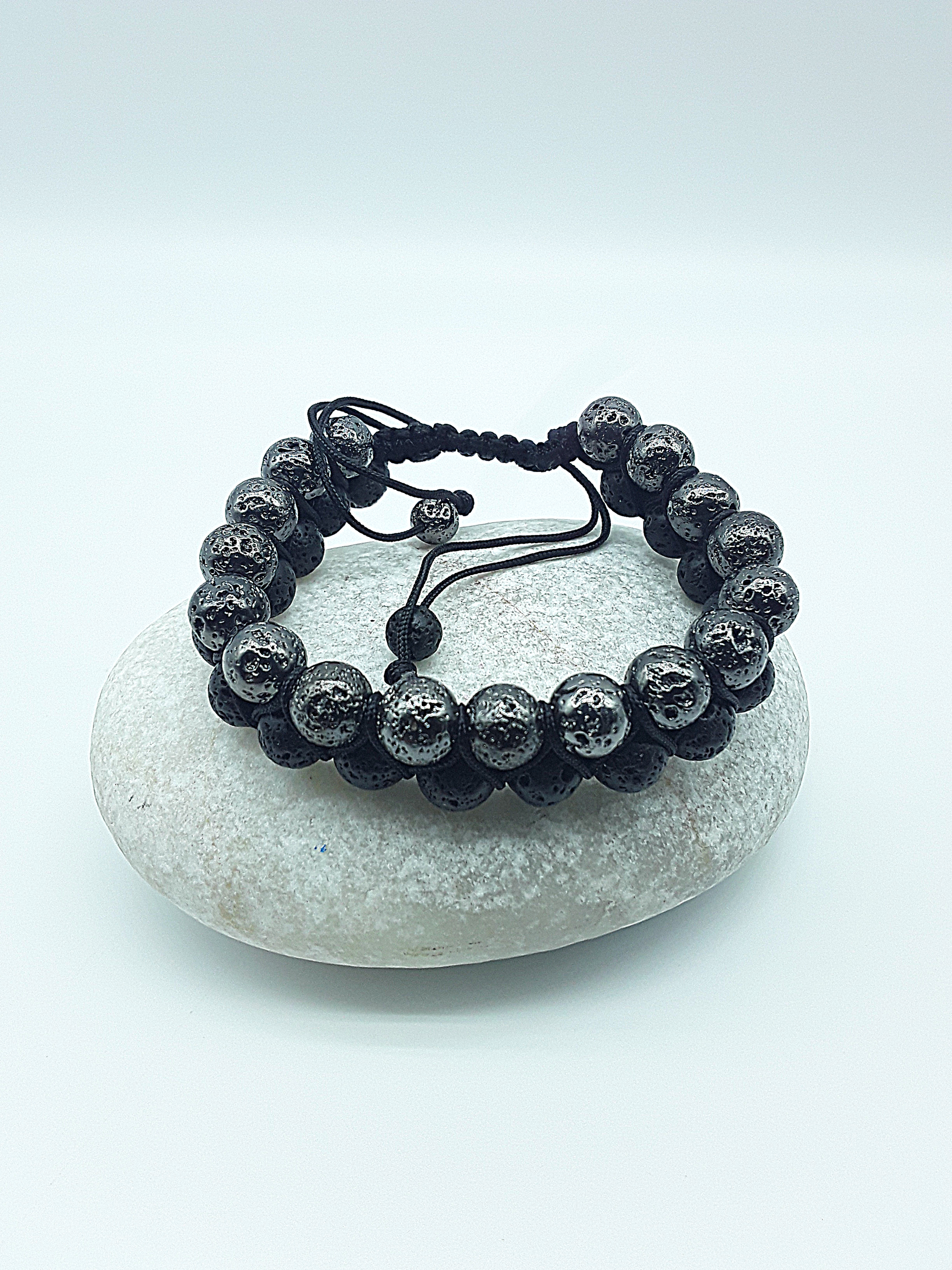 The Eternal Watcher Bracelet by Polmadeva – double lava stone bracelet symbolizing protection, resilience, and grounding strength