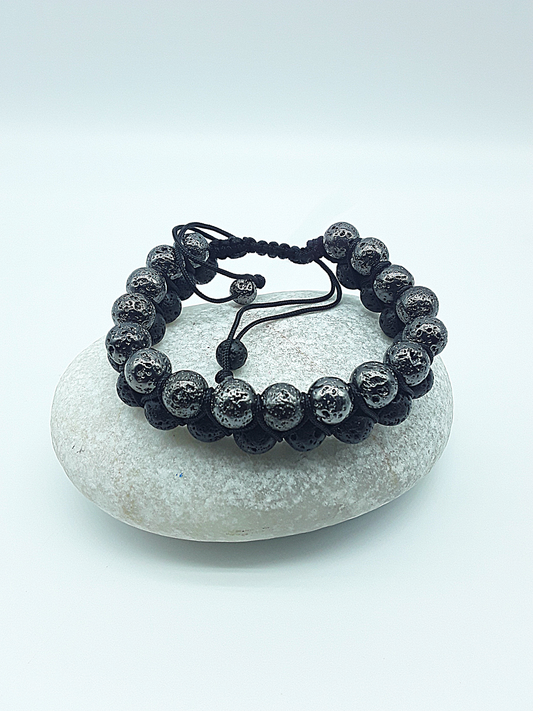 The Eternal Watcher Bracelet by Polmadeva – double lava stone bracelet symbolizing protection, resilience, and grounding strength