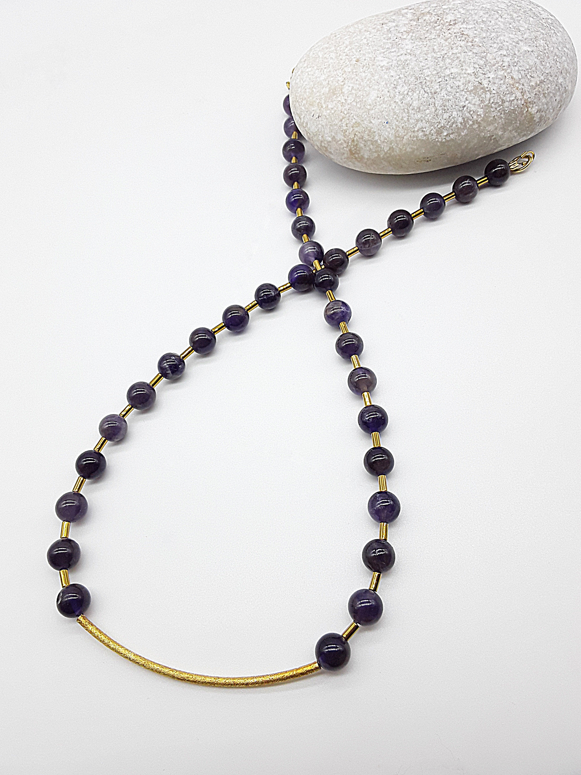 Renewal Arc Necklace by Polmadeva – circle of resilience in amethyst and 925 silver