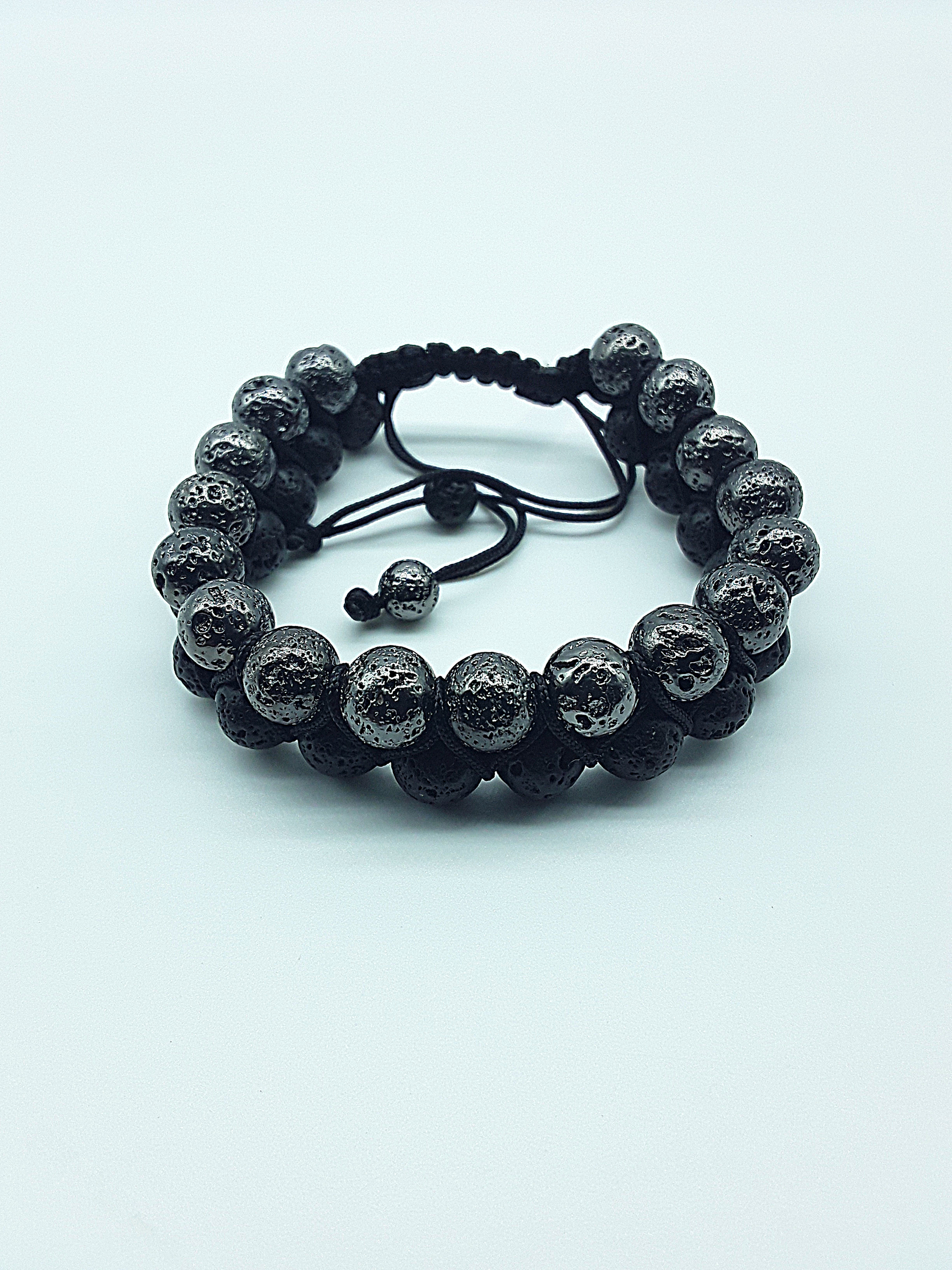 The Eternal Watcher Bracelet by Polmadeva – double lava stone bracelet symbolizing protection, resilience, and grounding strength