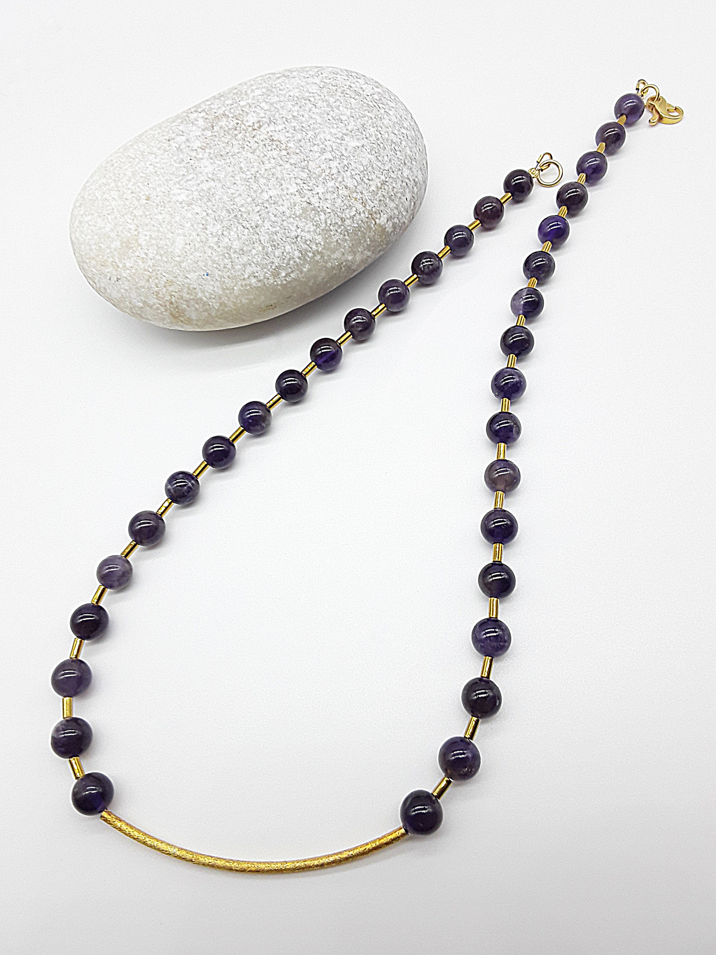 Polmadeva Renewal Arc Necklace – 50 cm amethyst and 925 silver necklace symbolizing new beginnings