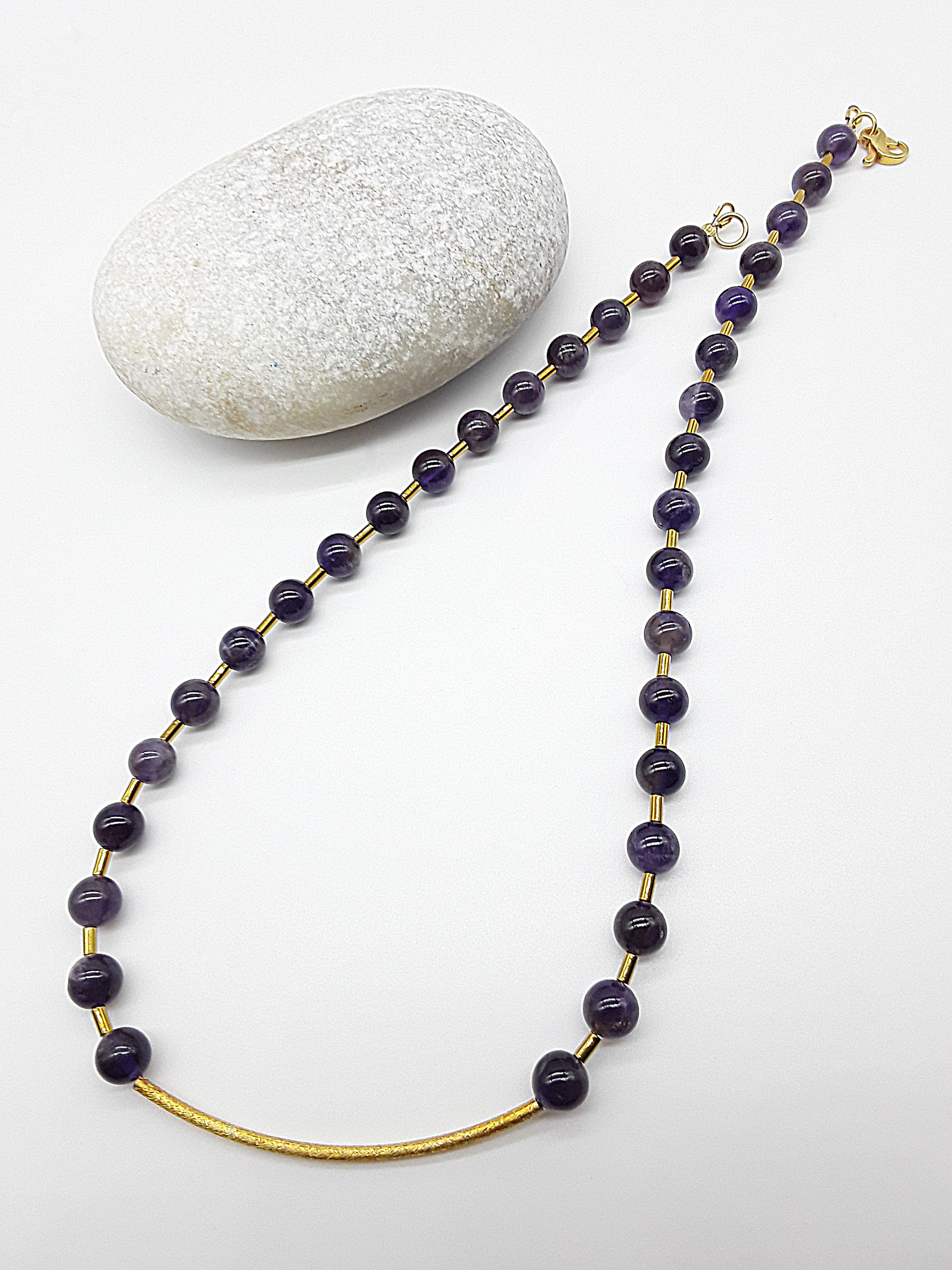 Polmadeva Renewal Arc Necklace – 50 cm amethyst and 925 silver necklace symbolizing new beginnings