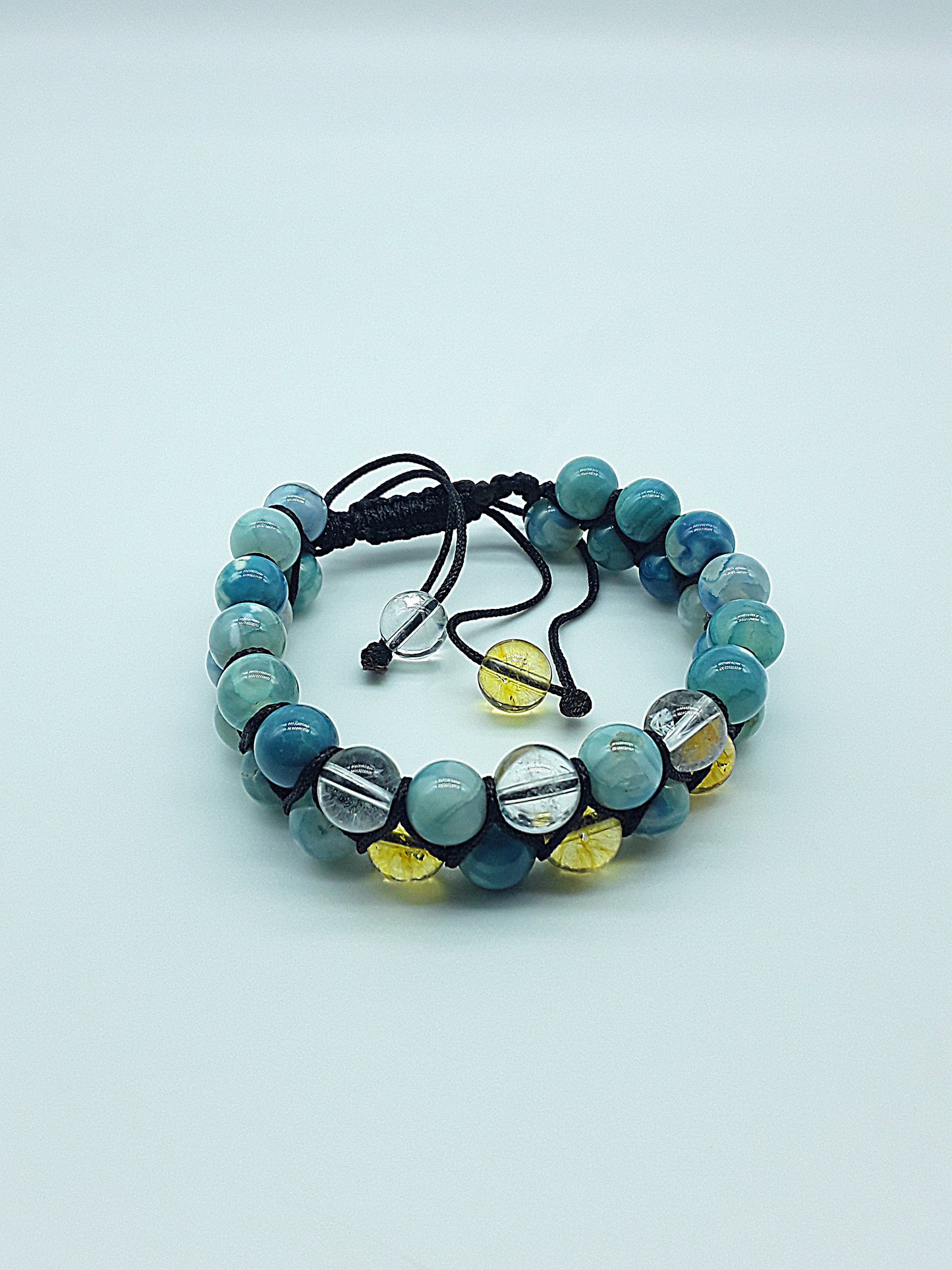 The Skyward Grace Bracelet by Polmadeva – citrine, quartz crystal and blue agate bracelet symbolizing light, harmony, and graceful ascent