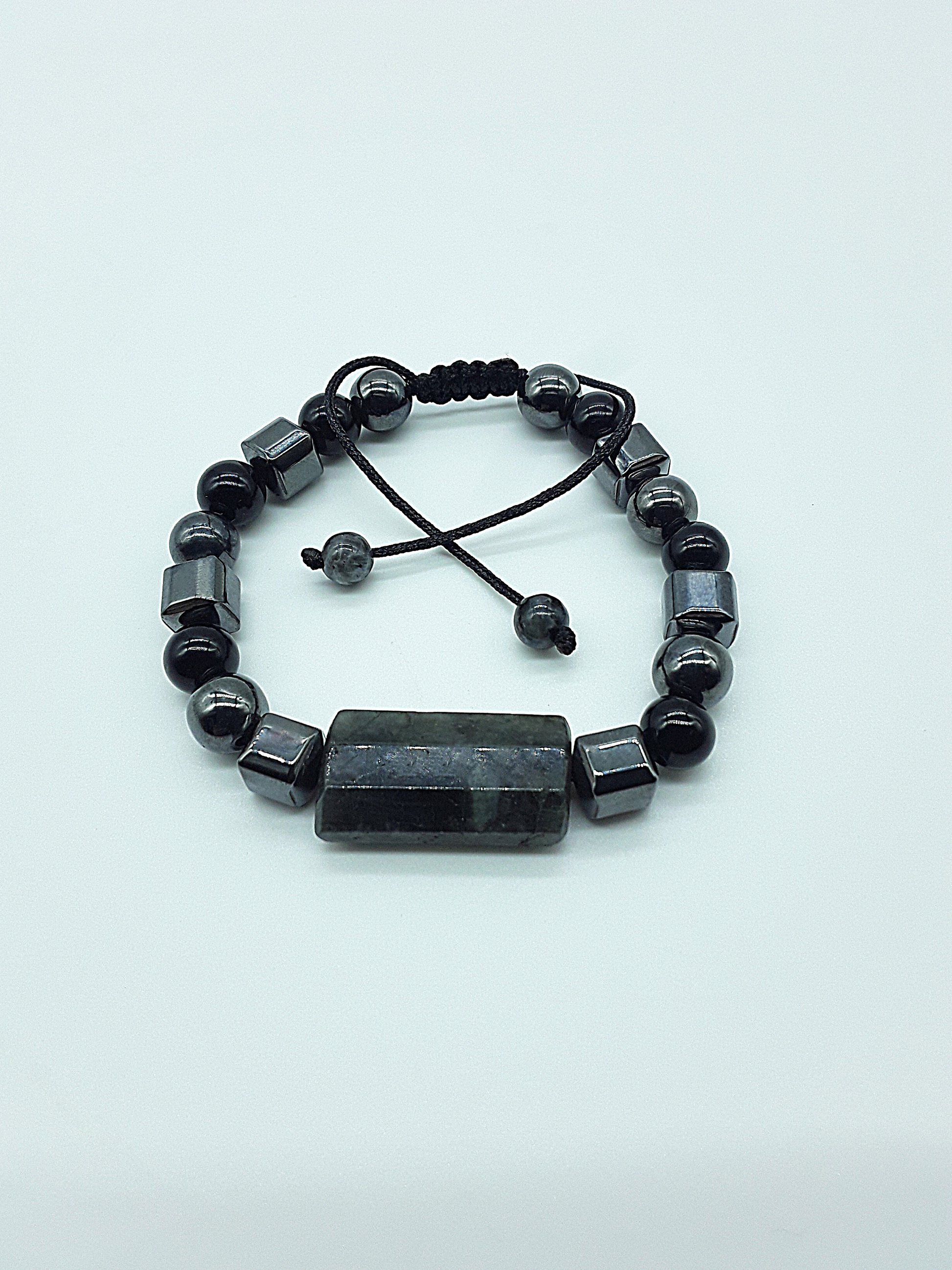 The Midnight Ascent Bracelet by Polmadeva – labradorite, hematite and onyx bracelet symbolizing transformation, grounding, and strength