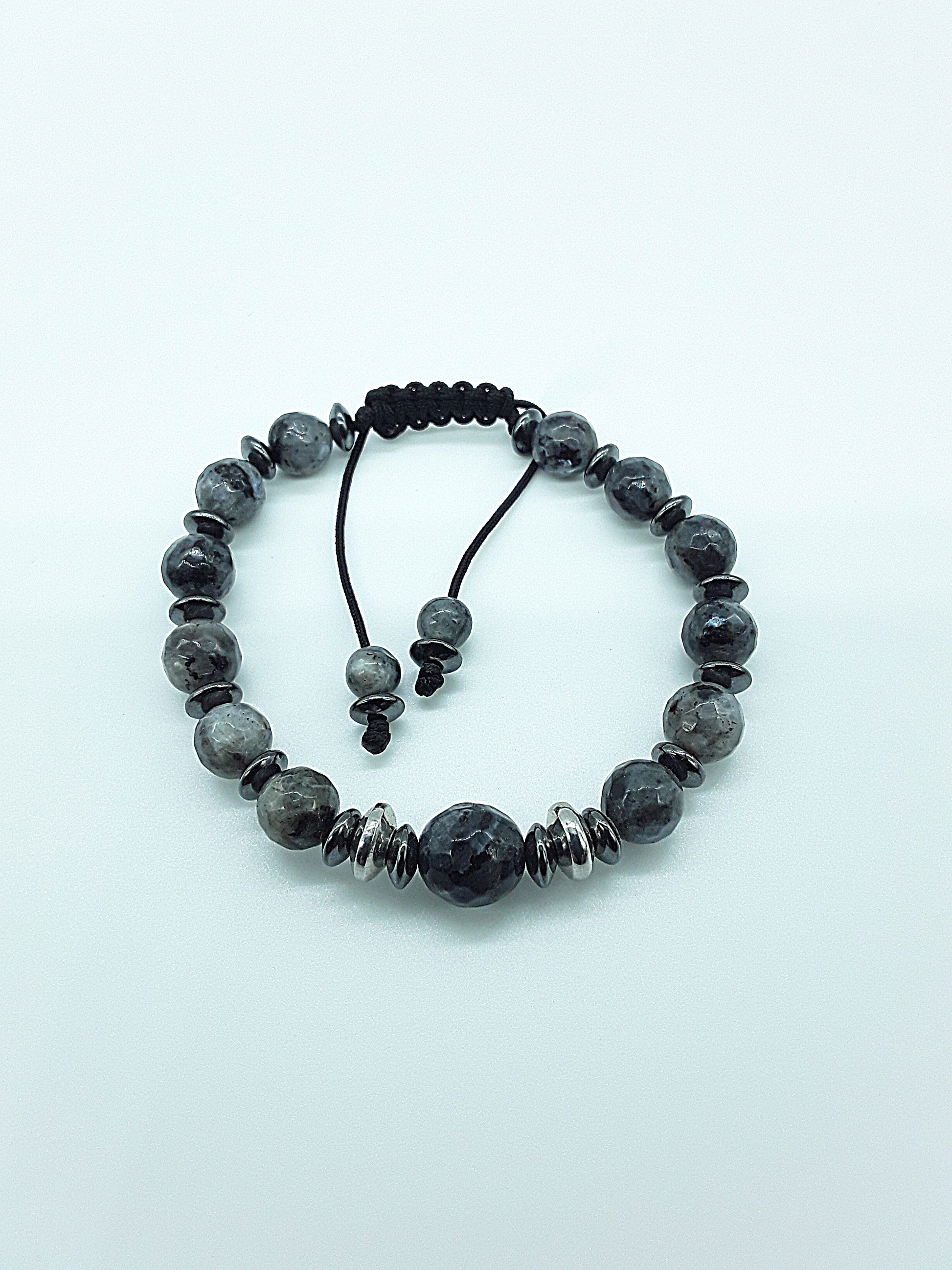The Renewal Bracelet by Polmadeva – labradorite and hematite bracelet symbolizing rebirth, balance, and transformation