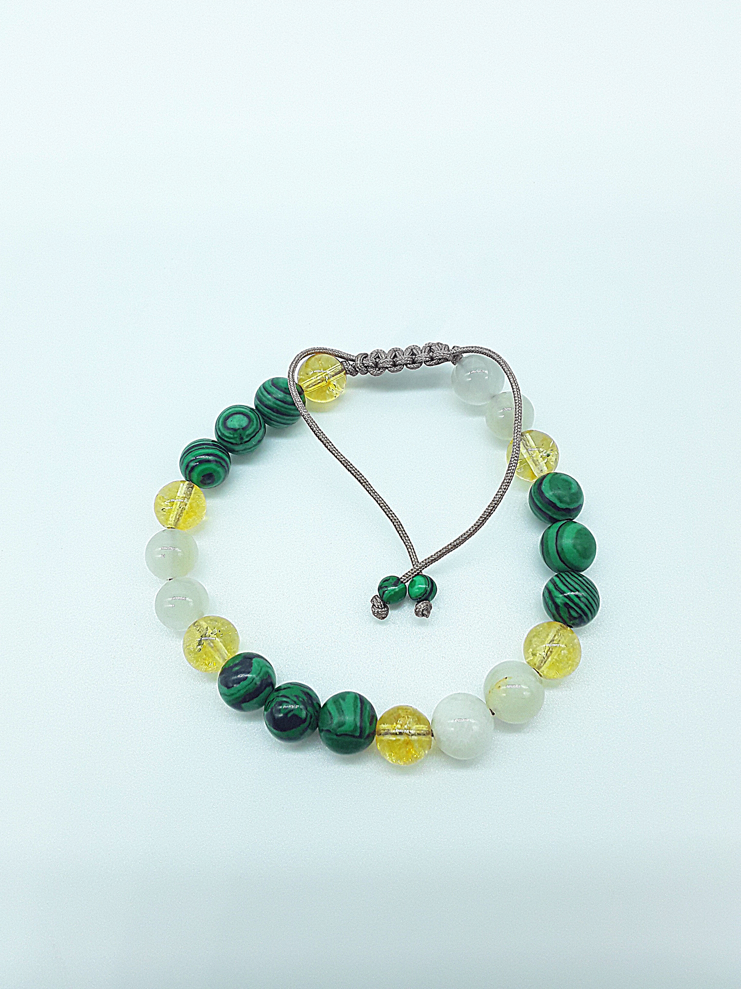 The Harmony Rising Bracelet by Polmadeva – malachite, citrine, and moonstone bracelet symbolizing balance, renewal, and luminous grace