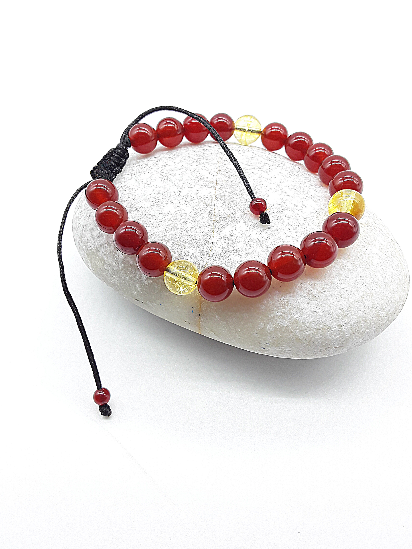 The Flame of Grace Bracelet by Polmadeva – citrine and carnelian bracelet symbolizing courage, vitality, and graceful strength