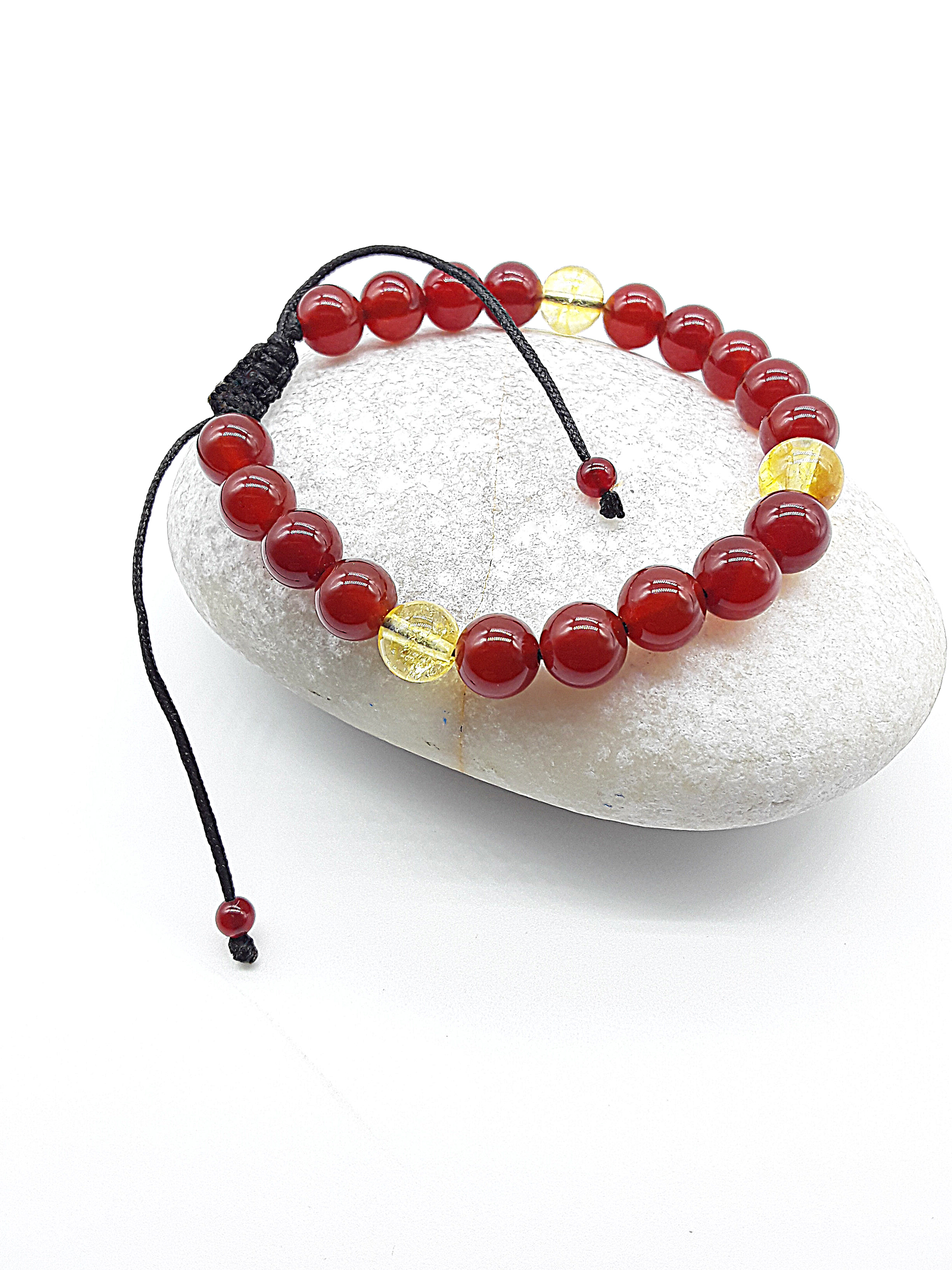 The Flame of Grace Bracelet by Polmadeva – citrine and carnelian bracelet symbolizing courage, vitality, and graceful strength