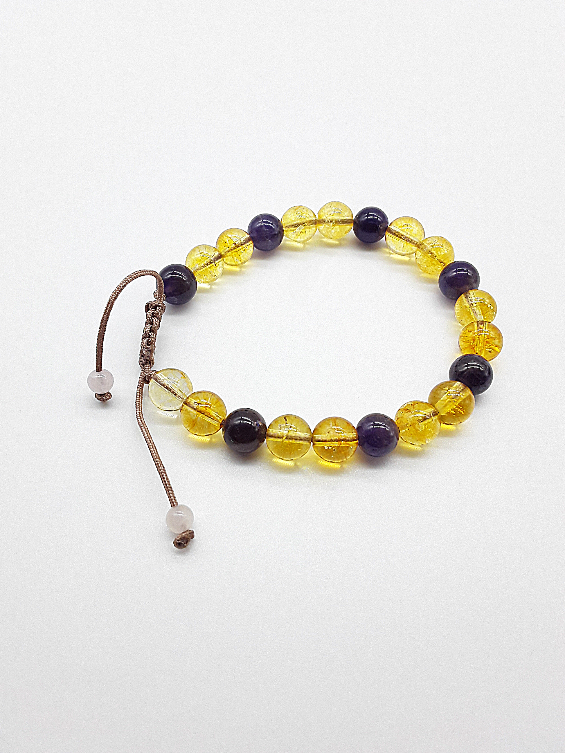 The Radiant Harmony Bracelet by Polmadeva – citrine and amethyst bracelet symbolizing balance, serenity, and radiant harmony