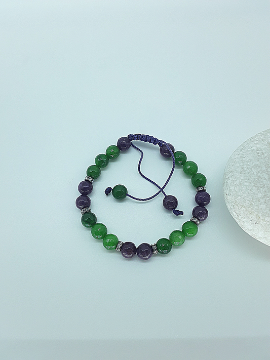 The Path of Light Bracelet by Polmadeva – faceted agate and silver zircon adjustable bracelet symbolizing renewal, clarity, and light