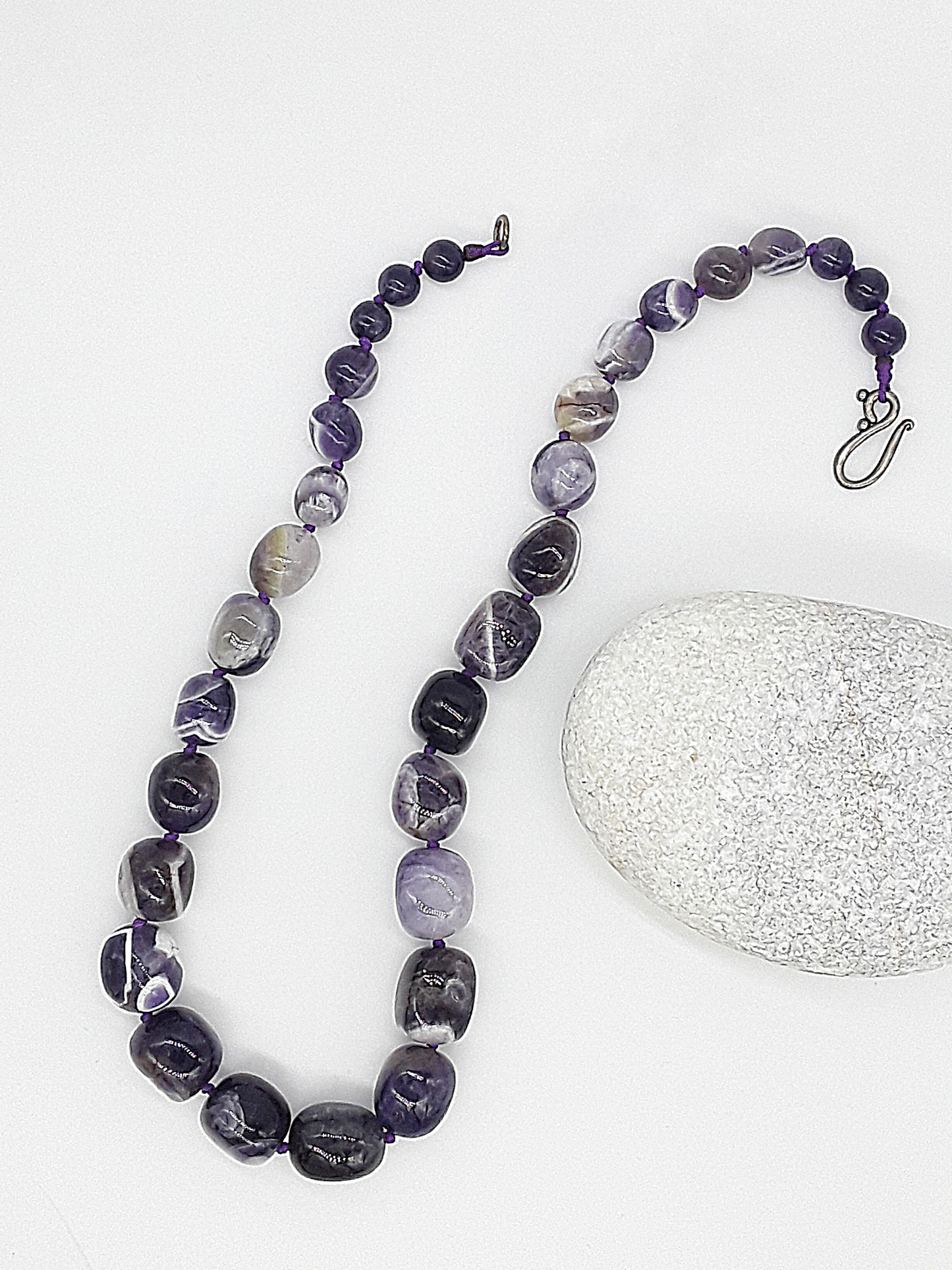 The Gracebound Agate Necklace by Polmadeva – Botswana agate and amethyst necklace symbolizing elegance, authenticity, and quiet strength