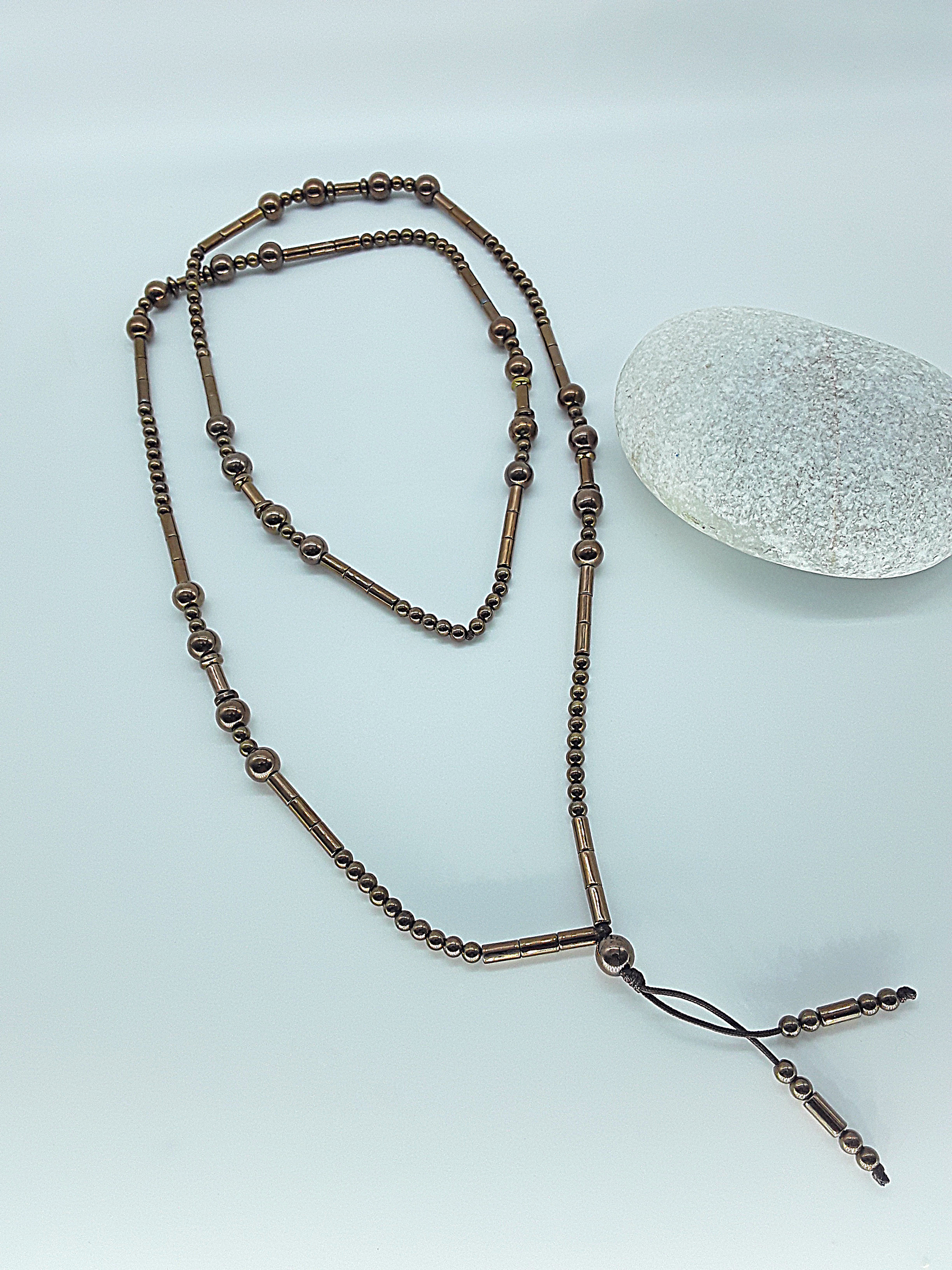The Equinox Set by Polmadeva – hematite necklace and bracelet set symbolizing balance, grounding, and quiet strength