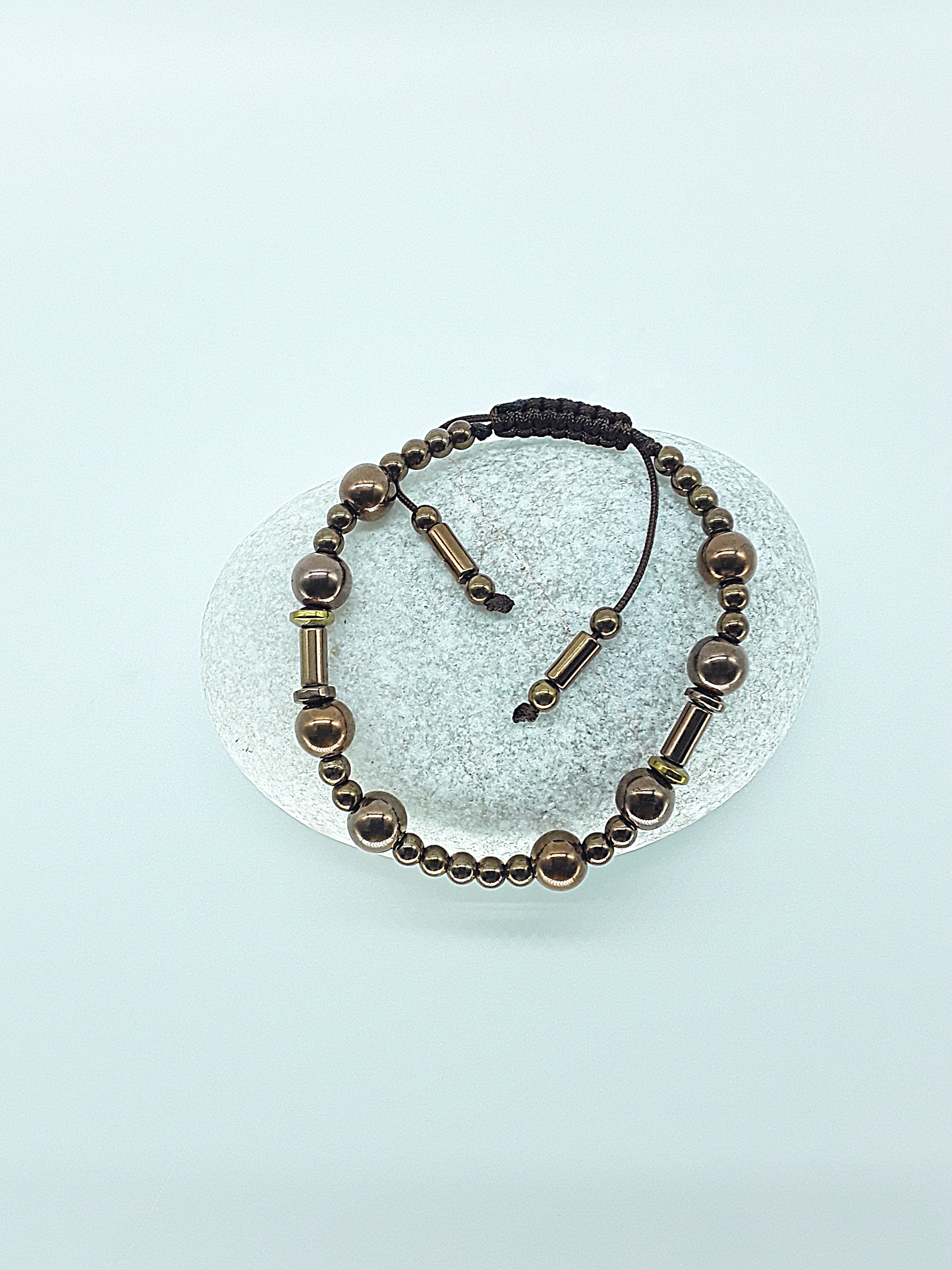 The Equinox Set by Polmadeva – hematite necklace and bracelet set symbolizing balance, grounding, and quiet strength