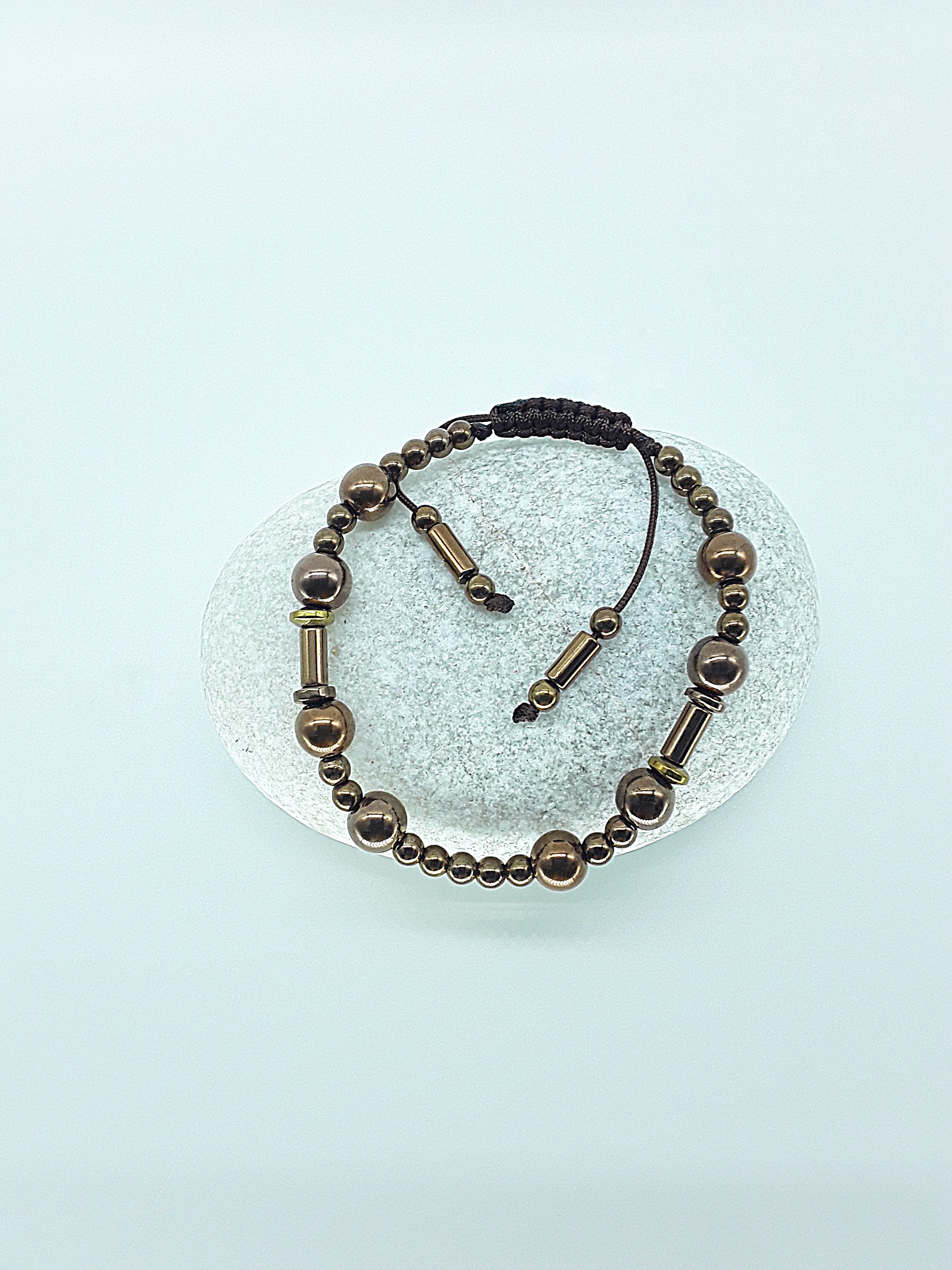 The Equinox Set by Polmadeva – hematite necklace and bracelet set symbolizing balance, grounding, and quiet strength