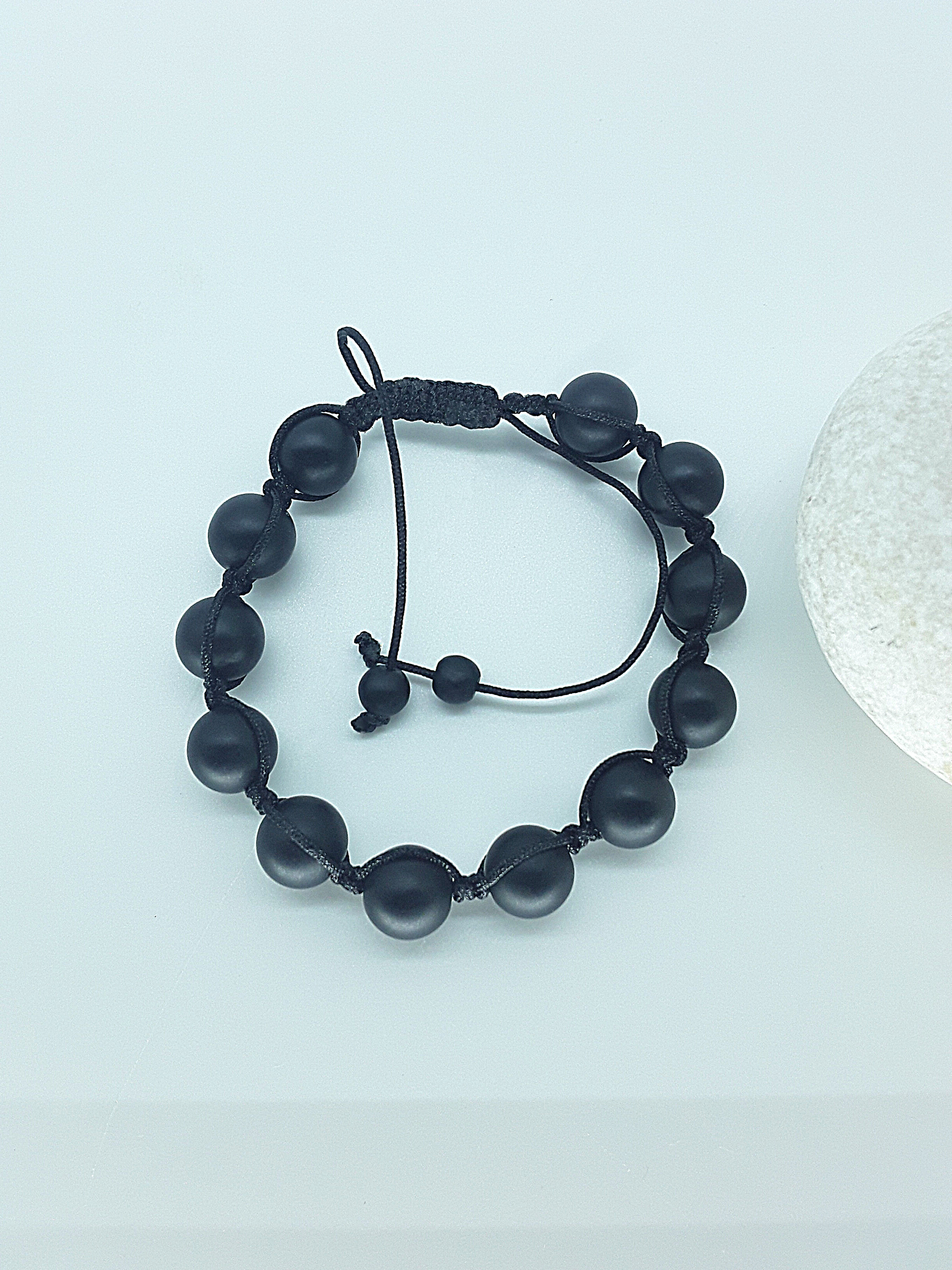 The Quiet Onyvara Bracelet by Polmadeva – black onyx adjustable bracelet symbolizing protection, inner clarity, and quiet strength