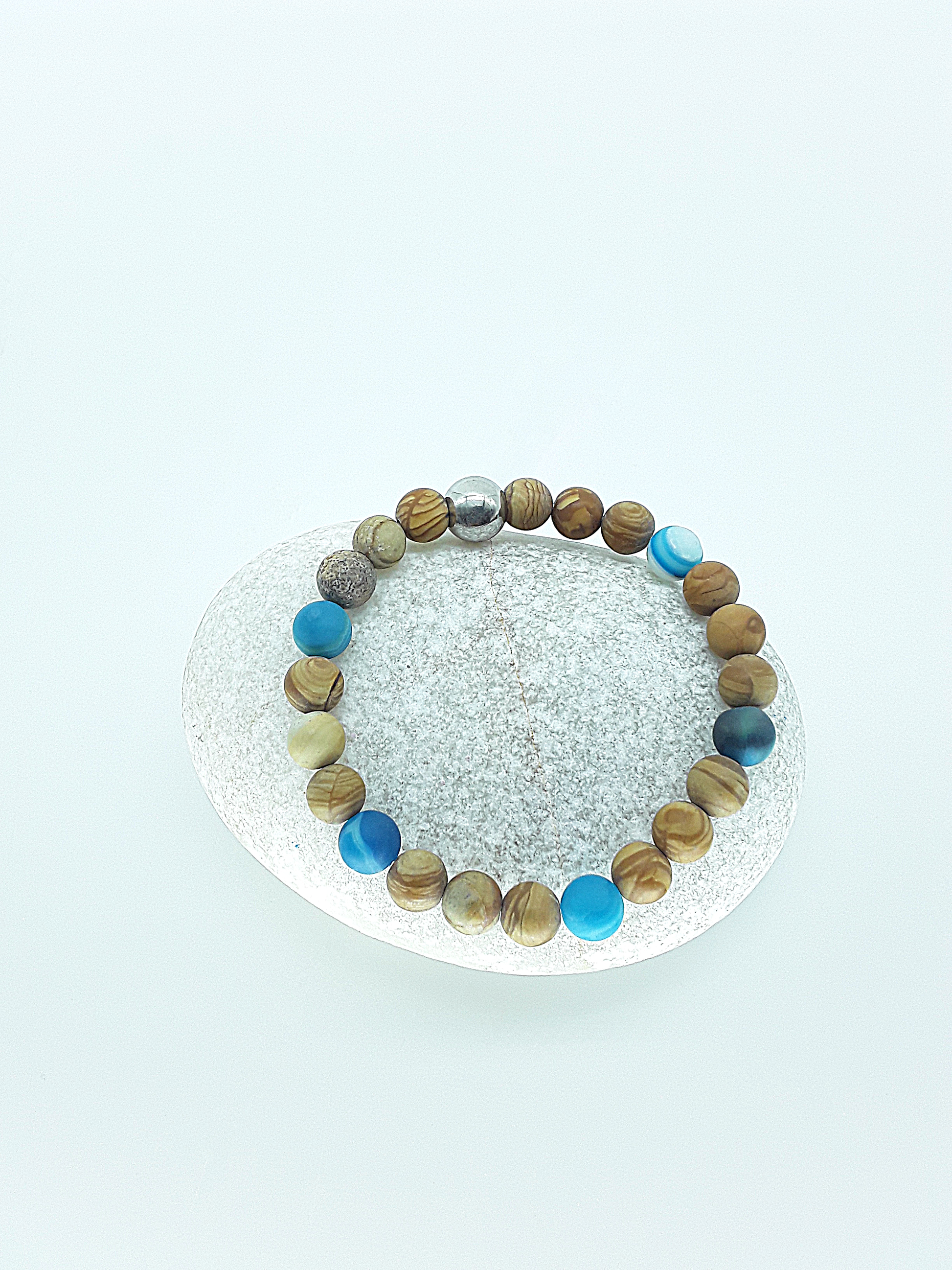 The Earth & Tide Set by Polmadeva – Jasper and Agate jewelry set symbolizing the balance of earth and water, grounding and renewal.