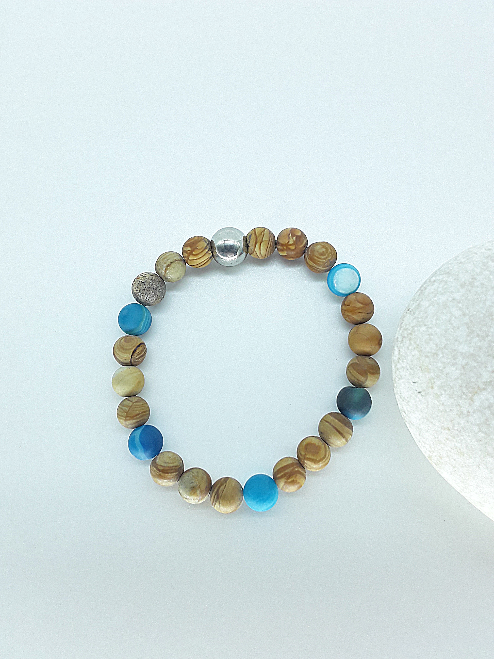 The Earth & Tide Set by Polmadeva – Jasper and Agate jewelry set symbolizing the balance of earth and water, grounding and renewal.