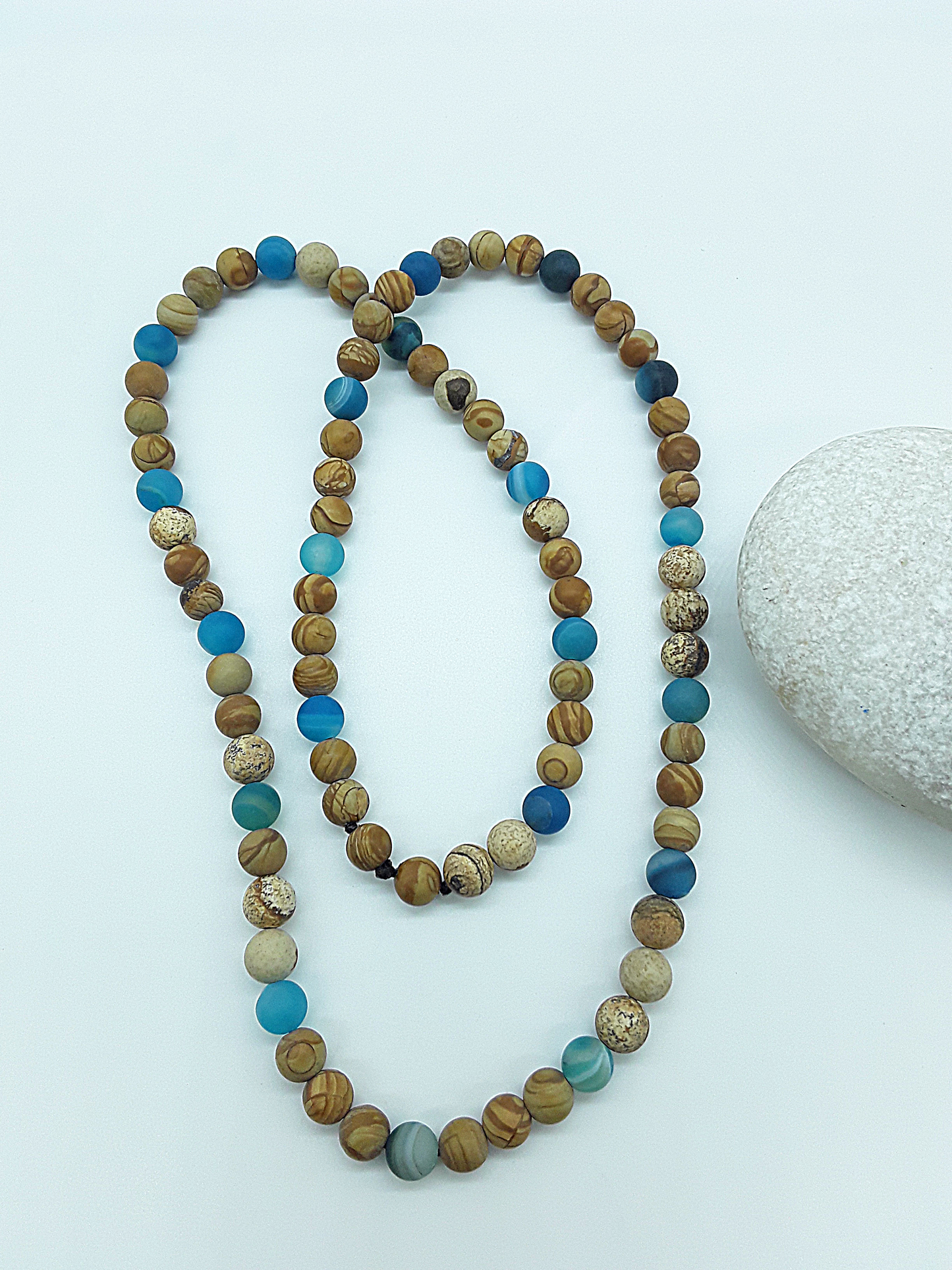 The Earth & Tide Set by Polmadeva – Jasper and Agate jewelry set symbolizing the balance of earth and water, grounding and renewal.
