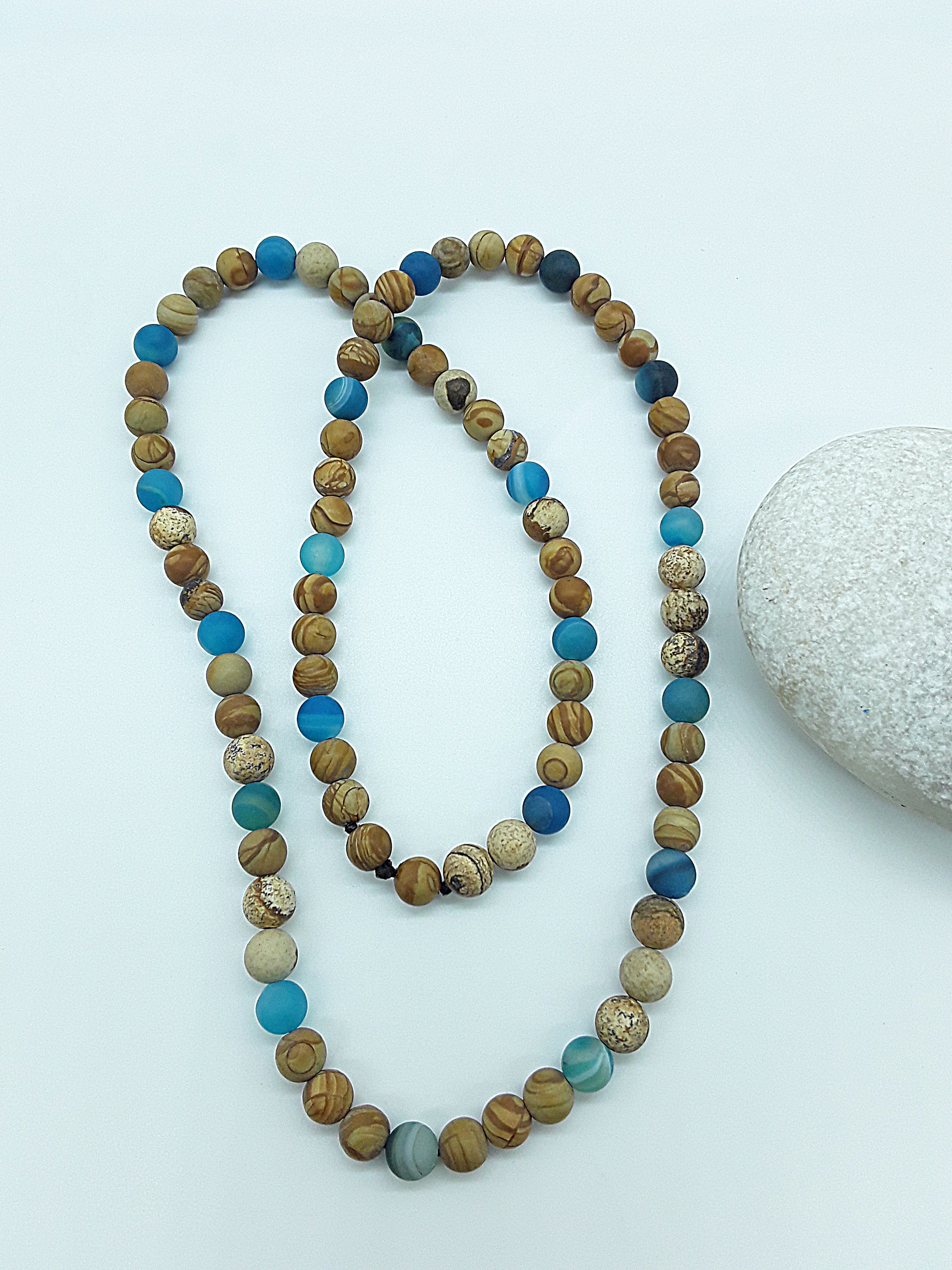 The Earth & Tide Set by Polmadeva – Jasper and Agate jewelry set symbolizing the balance of earth and water, grounding and renewal.