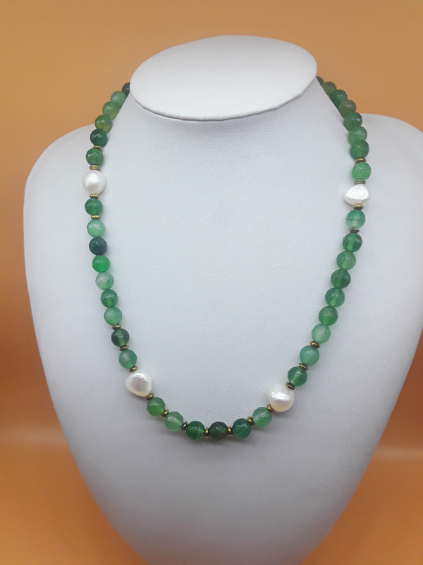 As You Are — Agate & Freshwater Pearl Necklace