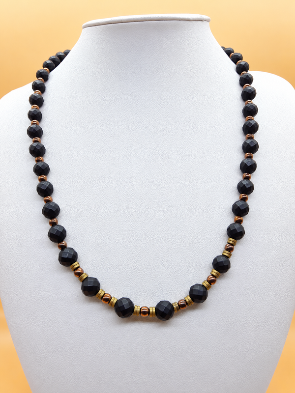 Little by Little — Faceted Onyx & Hematite Necklace