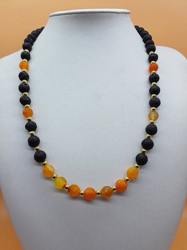 Our Place — Agate, Lava Stone & Hematite Necklace