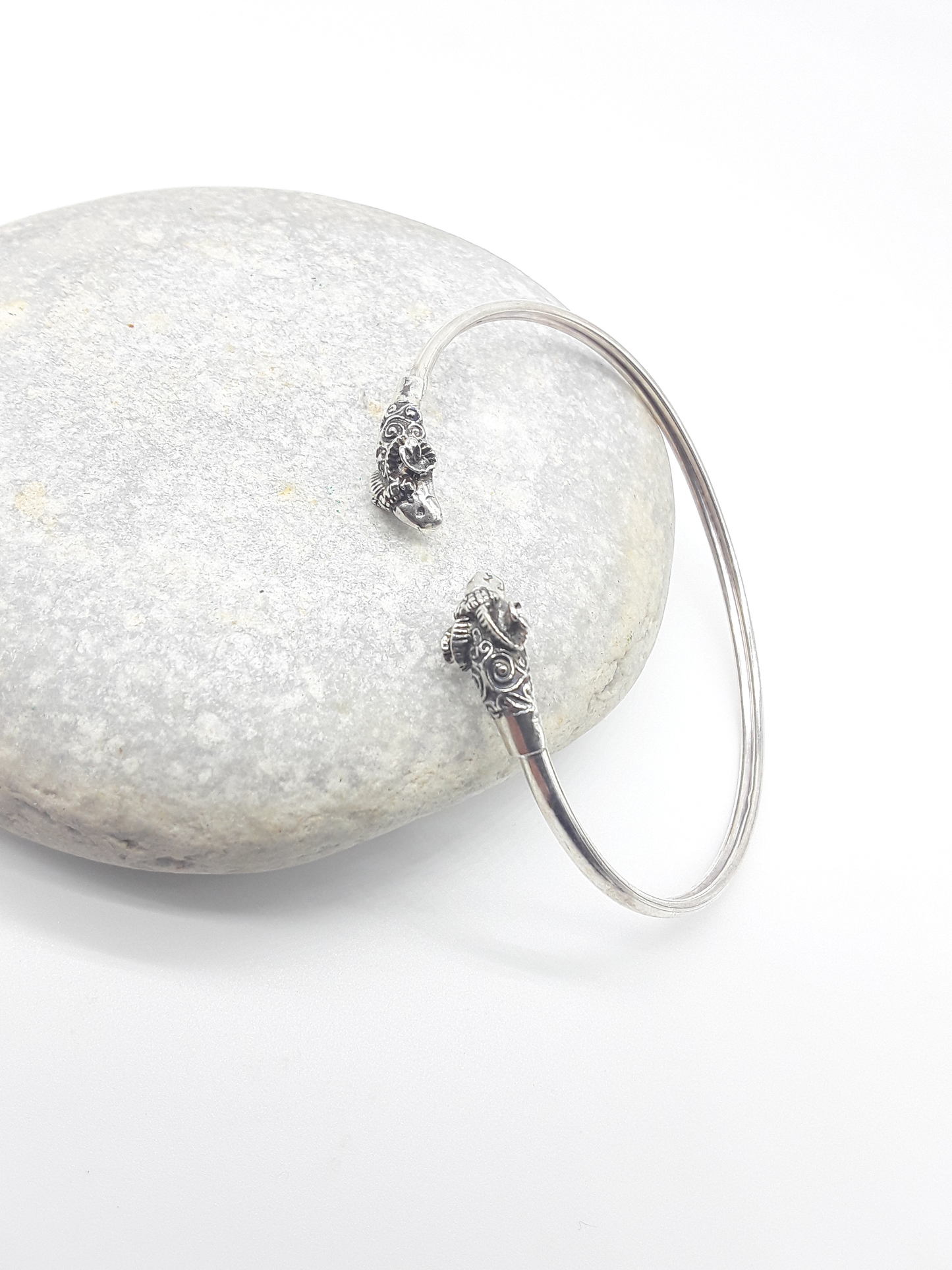 Sterling silver cuff bracelet inspired by strength, endurance, and grounded presence. Ram Presence by Polmadeva.