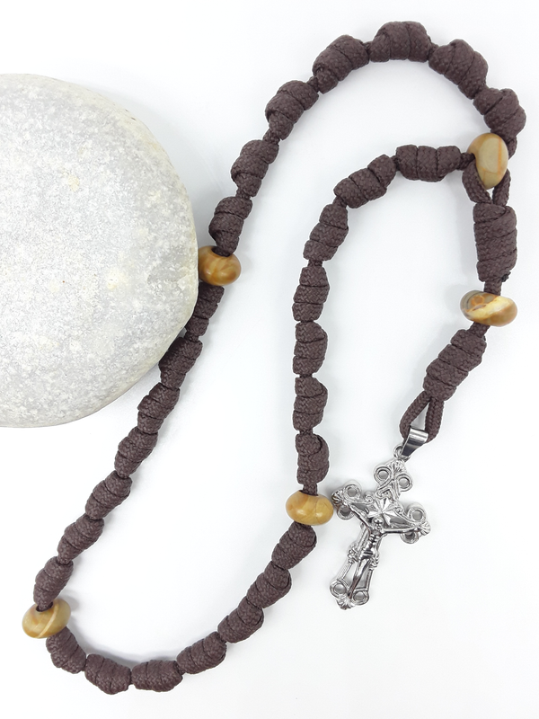The Enduring Light — Paracord Knotted Anglican Rosary with Eternal Circle Crucifix