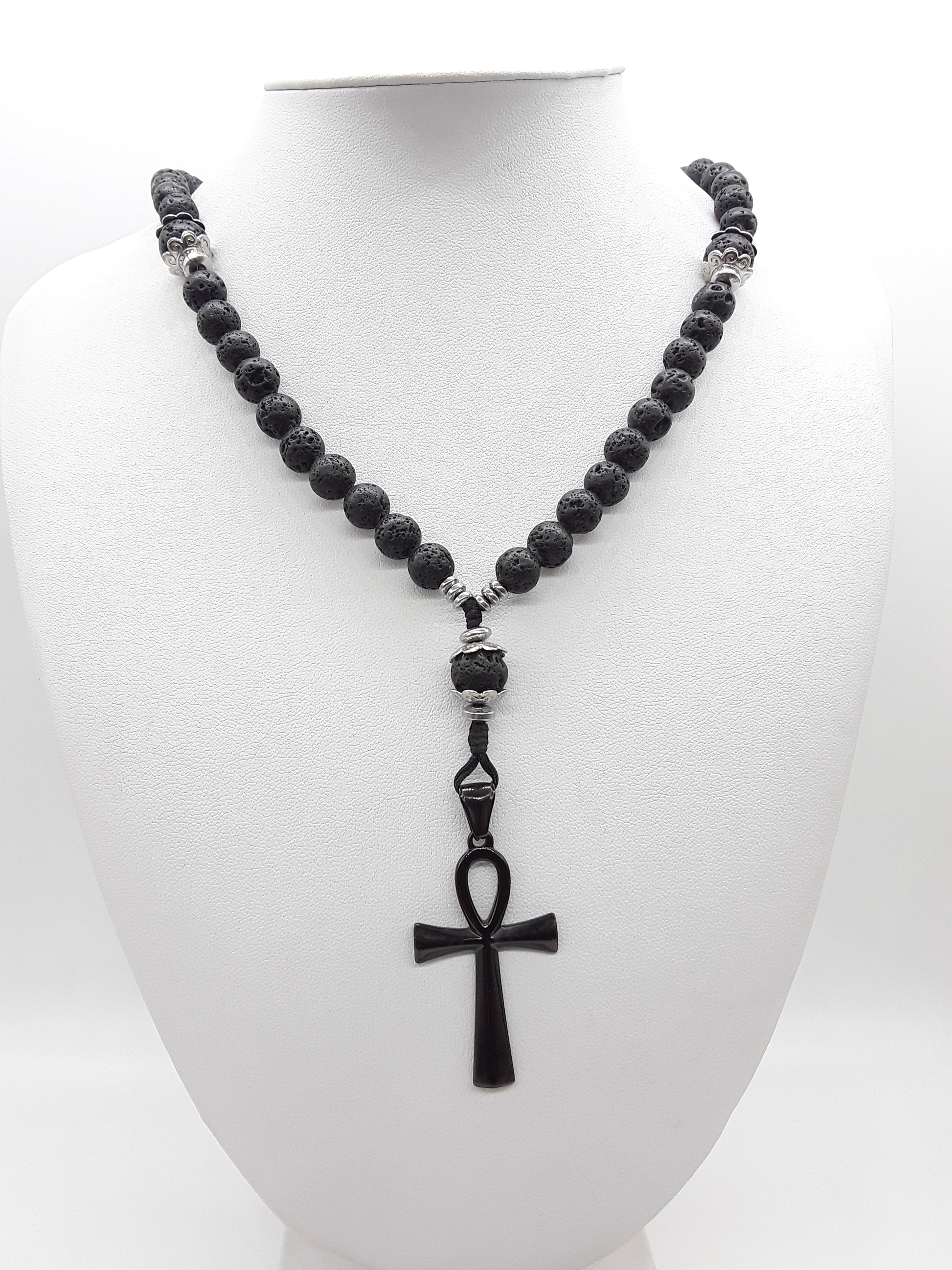 cs1689 ANKH CROSSPROCARE 4点セット Living Continuum Orthodox Rosary | Lava and Steel | Polmadeva